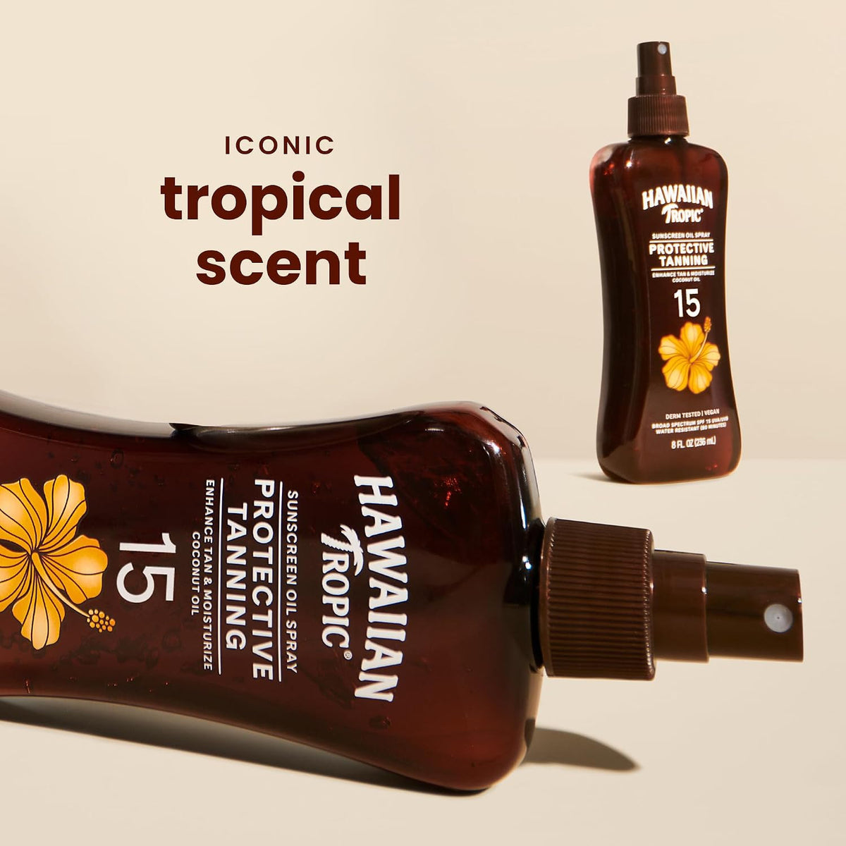 Broad Spectrum Sunscreen Spray SPF 15 Dry Oil for Tanning & Skin Hydration