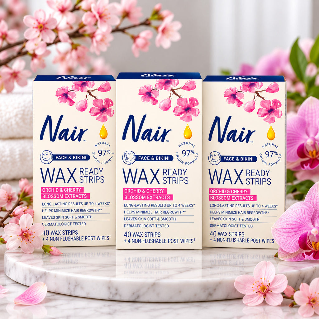 Face & Bikini Wax Strips - Orchid & Cherry Blossom, 120 Count 3-Pack