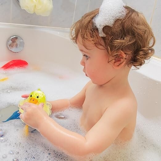 Kids Animal Bath Sponge Loofah Set of 4 - Fun Kids Bath Time Accessories