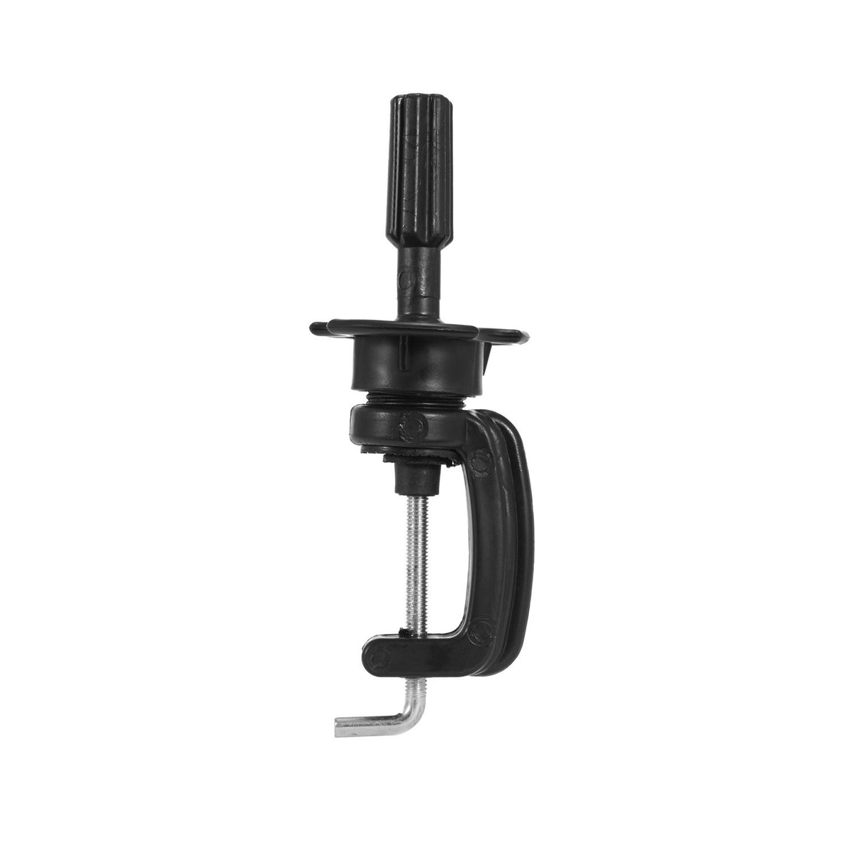 Black Synthetic Hair Extension Mannequin Head with Clamp Set - 26-28 Inch