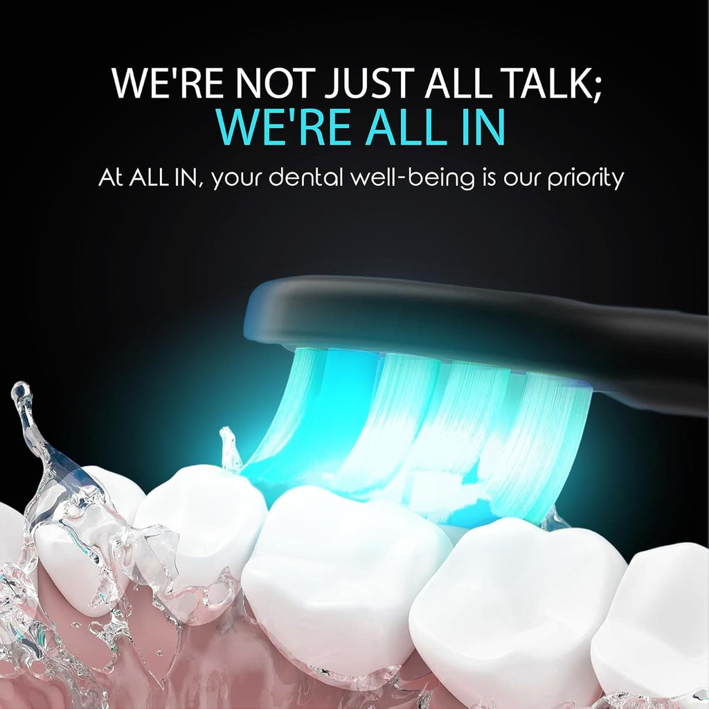 Rechargeable Sonic Electric Toothbrush with LED Light Therapy for Whitening & Gum Care