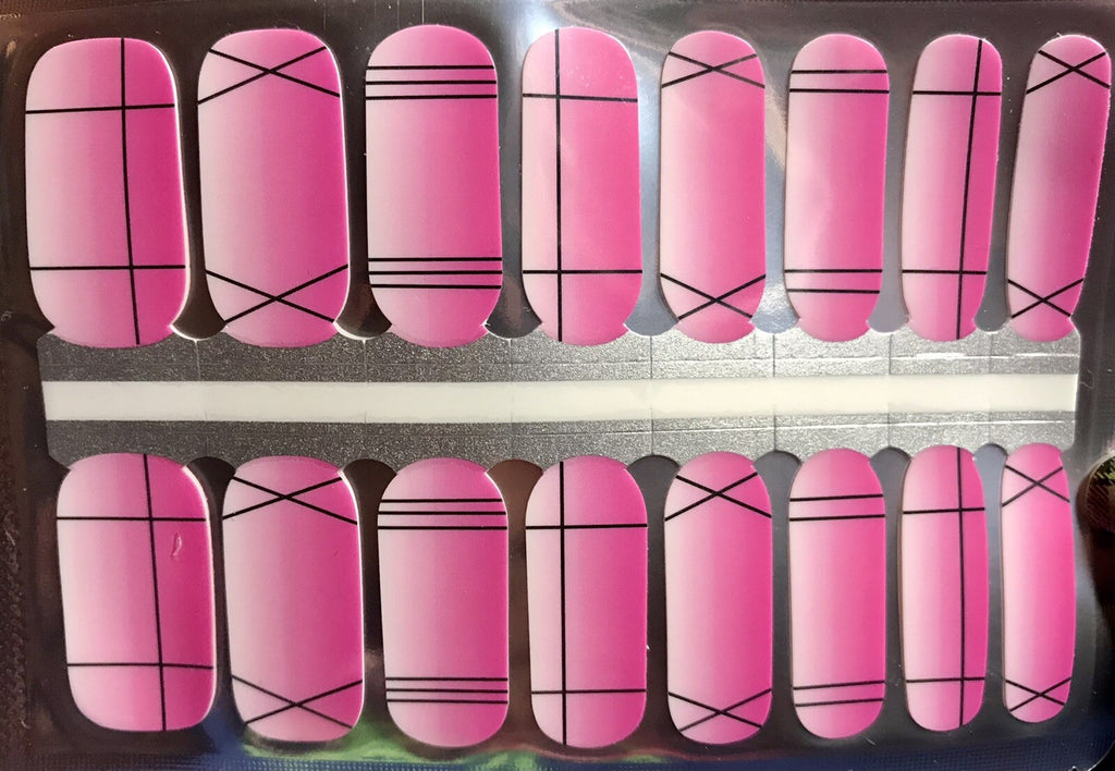 Pink Nail Polish Strips 16-Pack - Easy Nail Art Decor