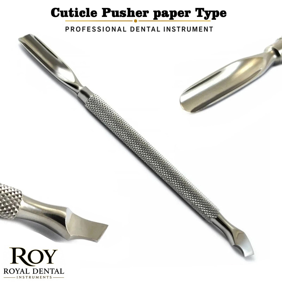 Stainless Steel Double-Ended Cuticle Pusher Nail Tool for Manicure & Nail Care