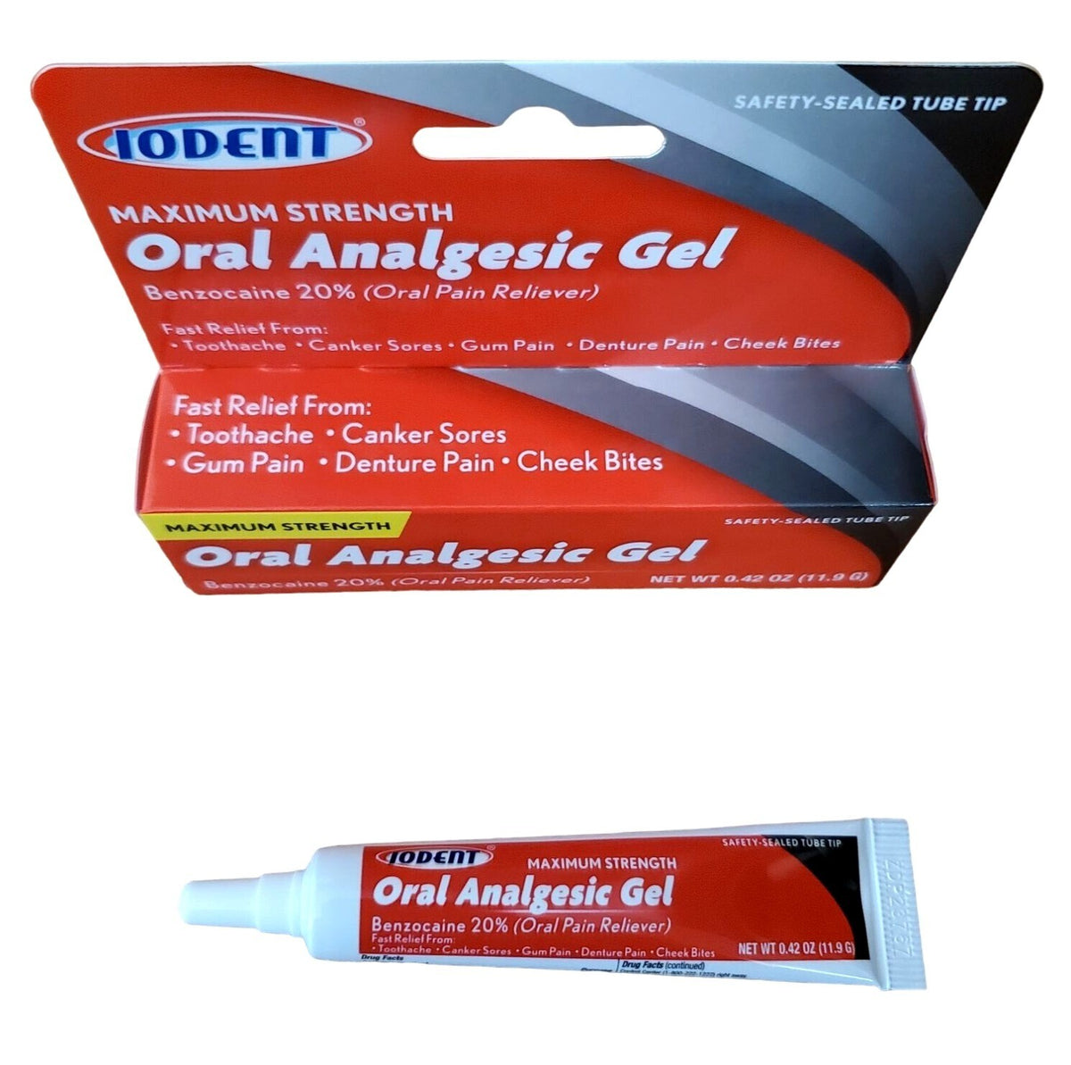 Maximum Strength Oral Analgesic Gel 0.42oz for Toothache & Cold Sores