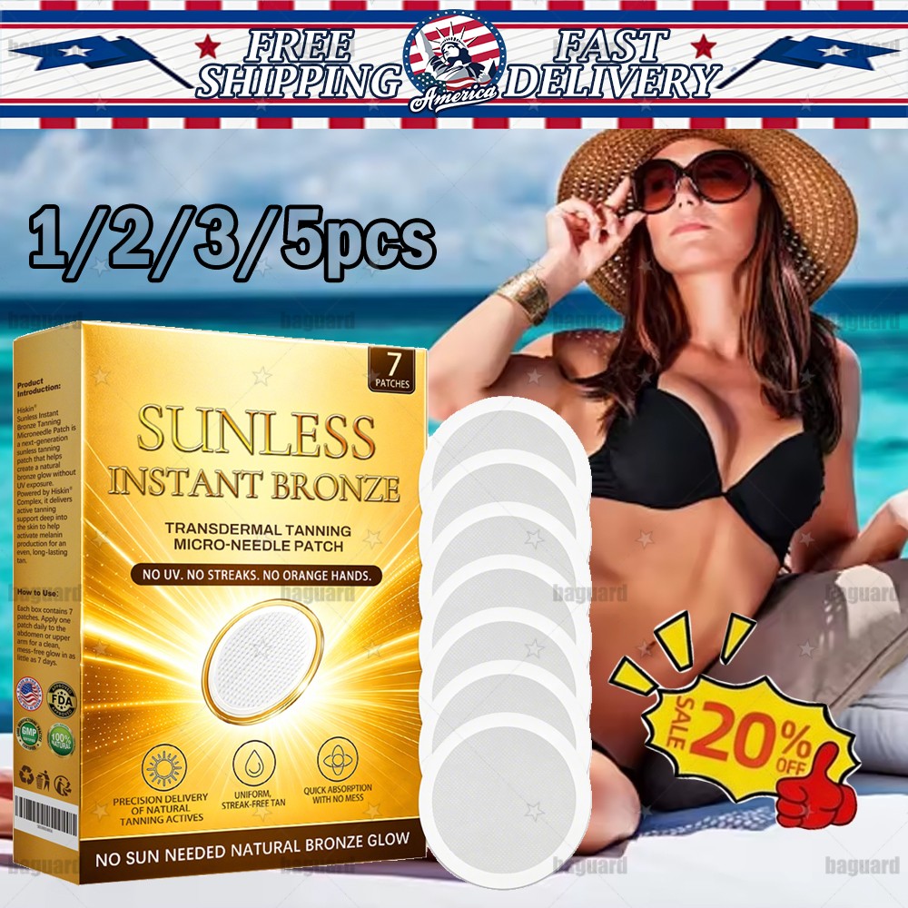 Sunless Natural Glow Tanning Patches for a Gradual Bronze Tan - Rich in Antioxidants