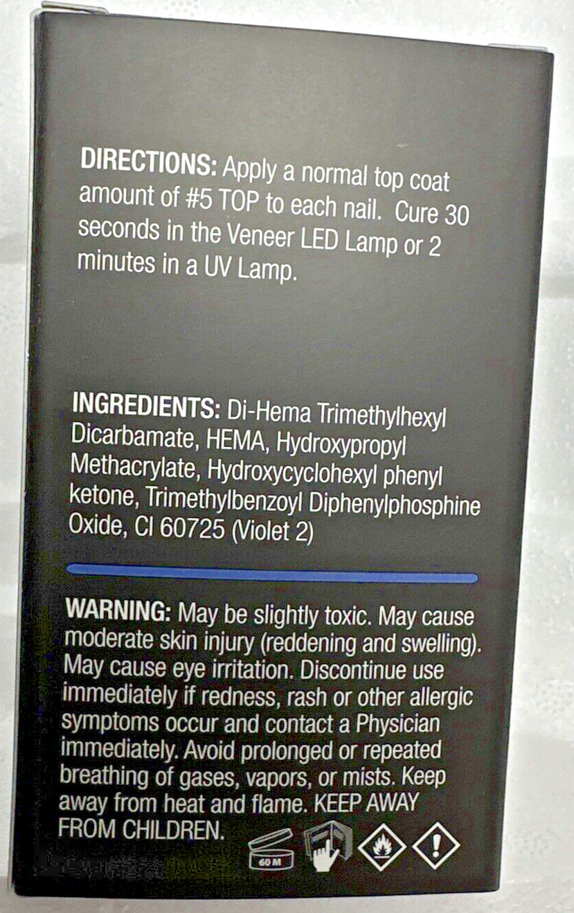 Cuccio Colour Veneer LED/UV Gel Top Coat - #5 High-Gloss Nail Top Treatment, 75ml