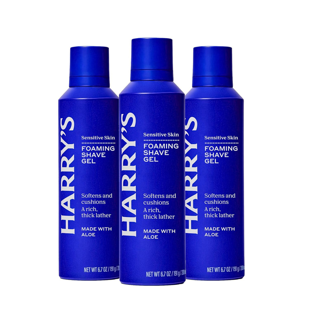 Men's Foaming Shave Gel with Aloe Vera - 3 Pack, 6.7oz | Soothes & Protects Skin