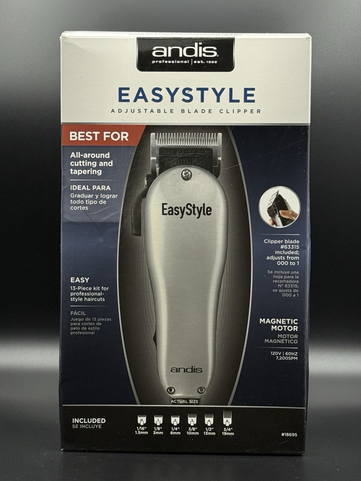 Andis Easystyle Adjustable Stainless Steel Hair Clipper with Magnetic Motor
