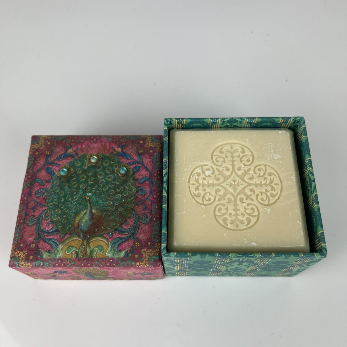 Jasmine Soap in Keepsake Spool Box - Purple Peacock Gift Set