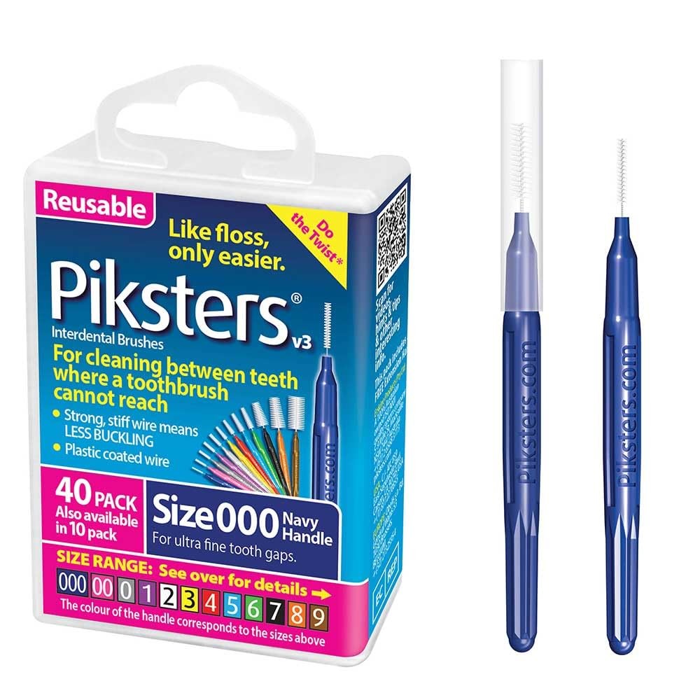 Interdental Brushes 40 Pack Size 000 Soft Bristles for Tight Teeth Gaps