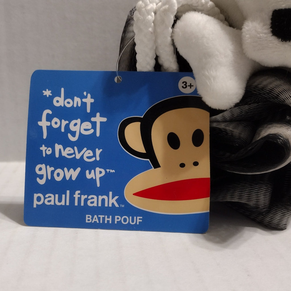 Paul Frank Skurvy Bath Pouf Loofah - Goth Skull Black & White Mesh
