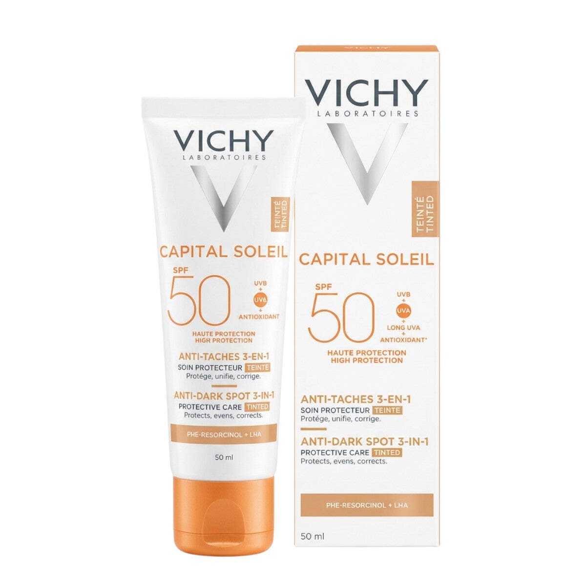 Vichy Capital Soleil SPF 50 Tinted Sun Protection with Dark Spot Care – 50ml