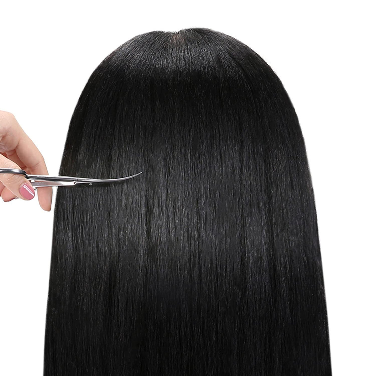 14-Inch Real Hair Mannequin Head for Cosmetology Training & Hair Styling