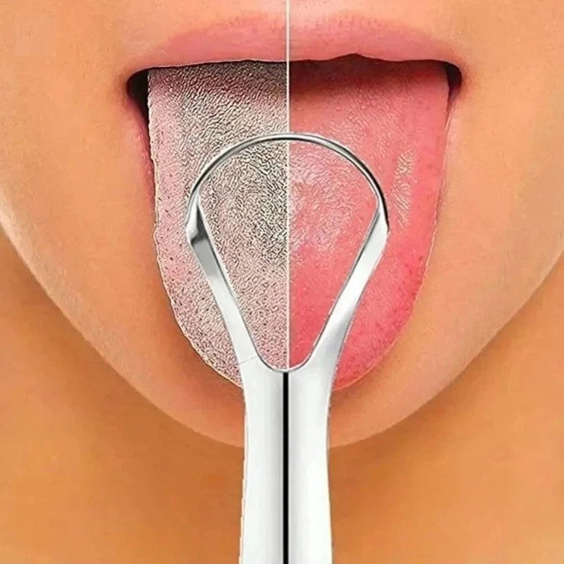 Stainless Steel Tongue Scraper for Fresh Breath Reusable Oral Cleaner
