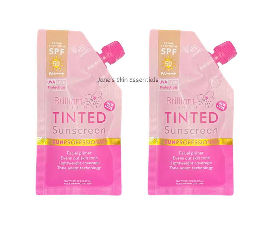 SPF 50 Tinted Primer Sunscreen - Sheer Finish, Broad Spectrum, Lightweight, 20g x 2