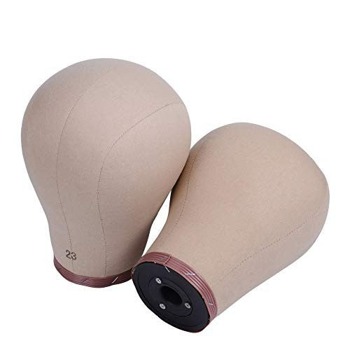 23 Inch Wig Head Mannequin with Cork Canvas Block for Hair & Hat Display