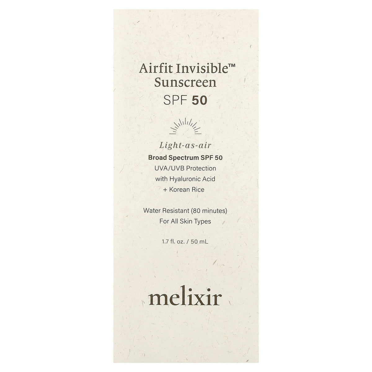 Invisible SPF 50 Sunscreen with Hyaluronic Acid & Korean Rice Water - 1.7 fl oz