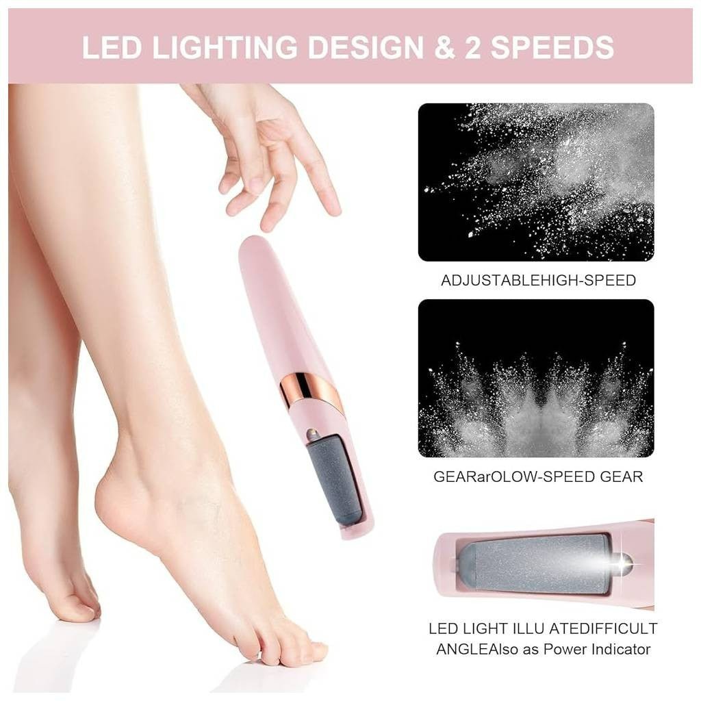 Rechargeable Electric Pedicure Tool for Feet Callus Remover with LED Light