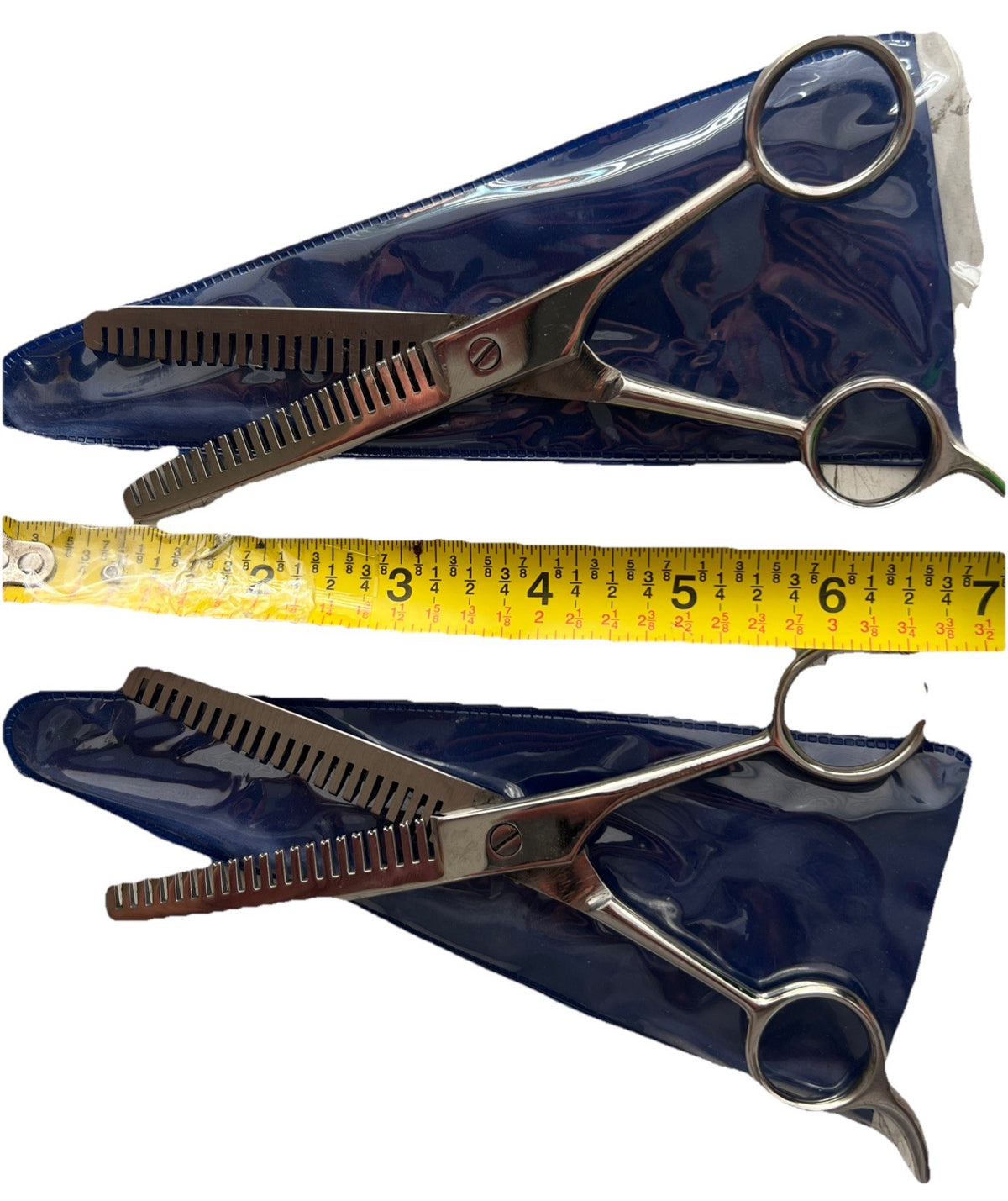 Hair Cutting Thinning Scissors Shears Double Sided Set of 2 for Barbers