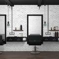 Wall Mount Salon Station with 3 Hair Dryer Holders and Lockable Drawers
