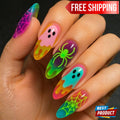 Halloween Nail Stickers Set with Pumpkin Ghost Spider Web Candy Corn - 24 Pieces