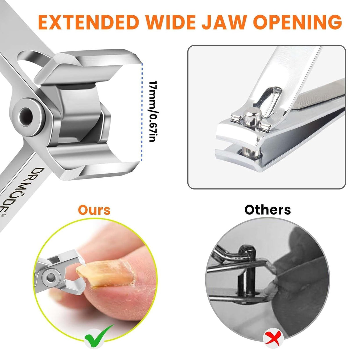Heavy Duty Nail Clippers for Thick Toenails, Large Straight Cut Grooming Tool