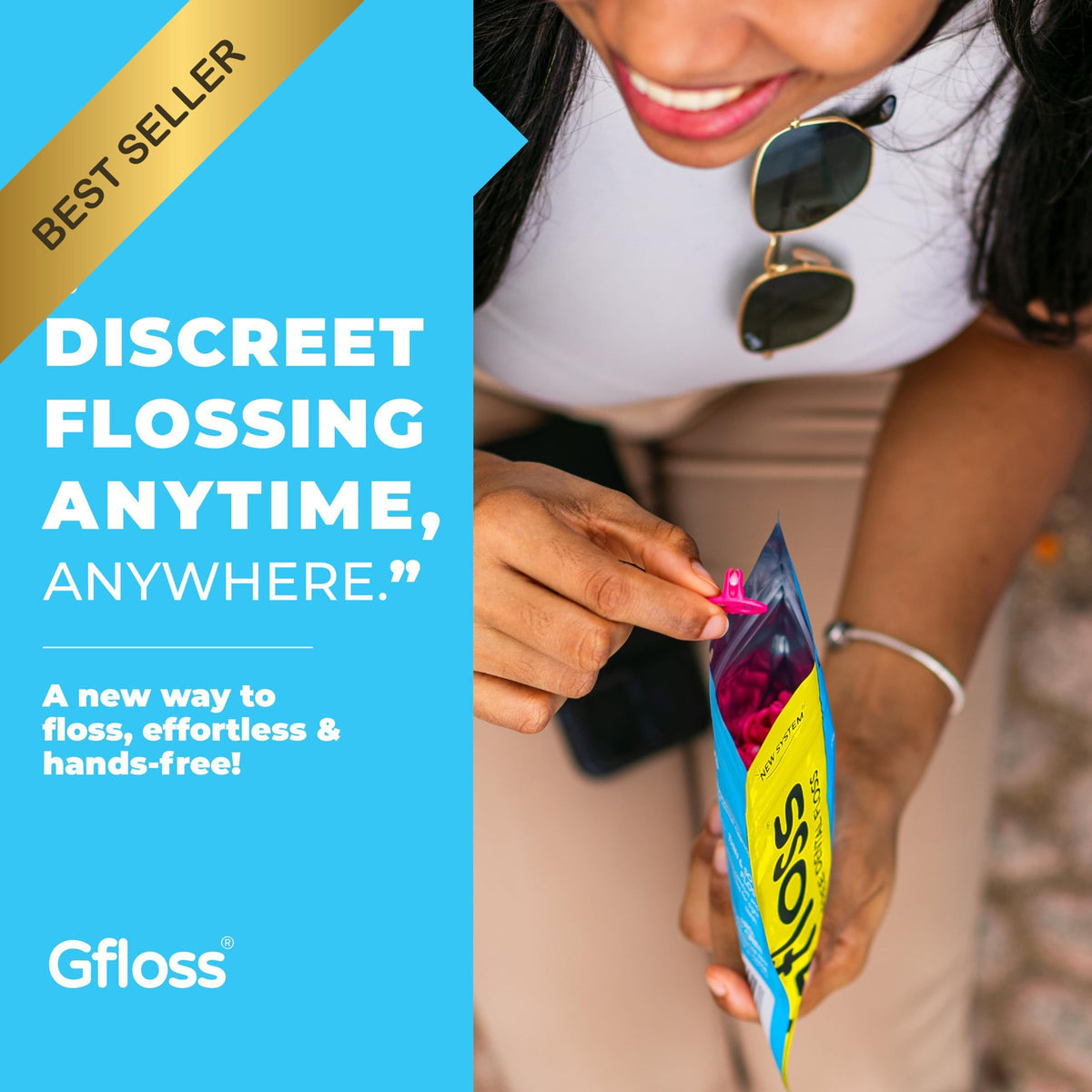 Hands-Free Dental Floss Set - 40 Soft Thin Unwaxed Oral Care Floss