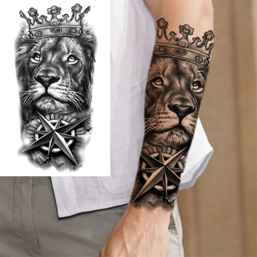 Full Arm Temporary Tattoos Sleeve for Men and Women – Realistic Warrior Design