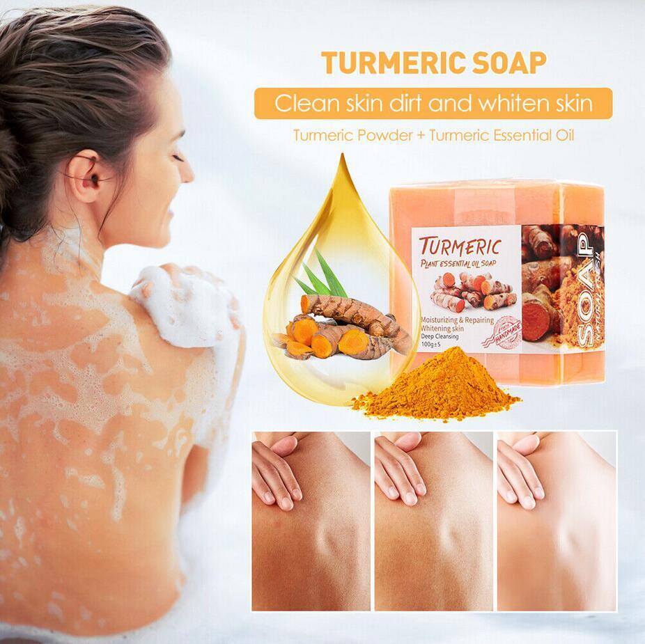 Turmeric & Ginger Skin Whitening Soap for Dark Spots Acne Brightening Natural