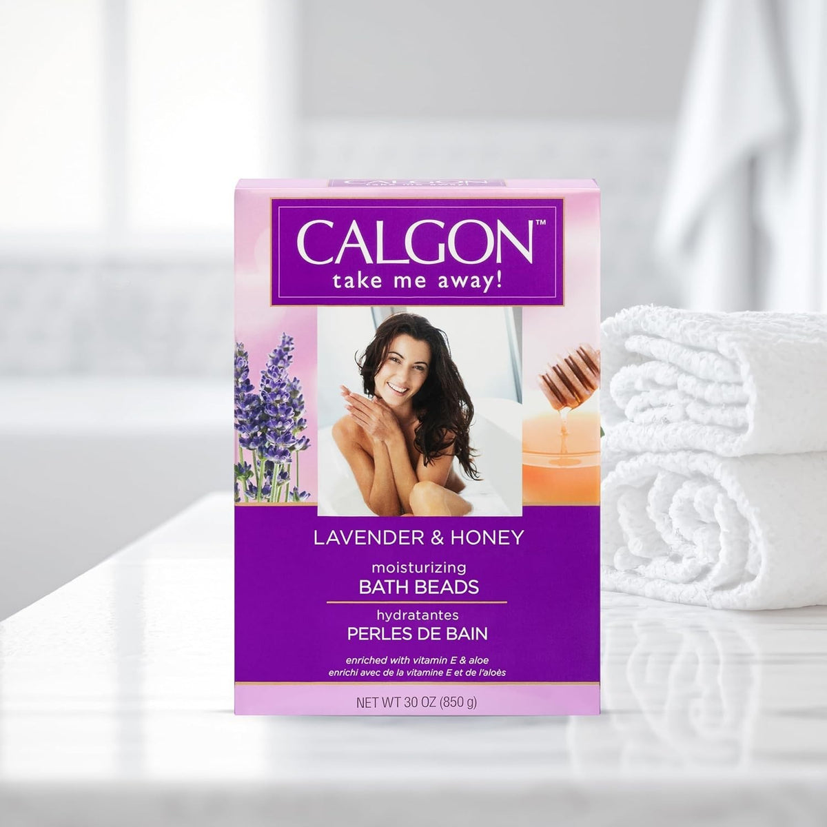 Calgon Ultra Moisturizing Bath Beads - Lavender & Honey, 30 oz