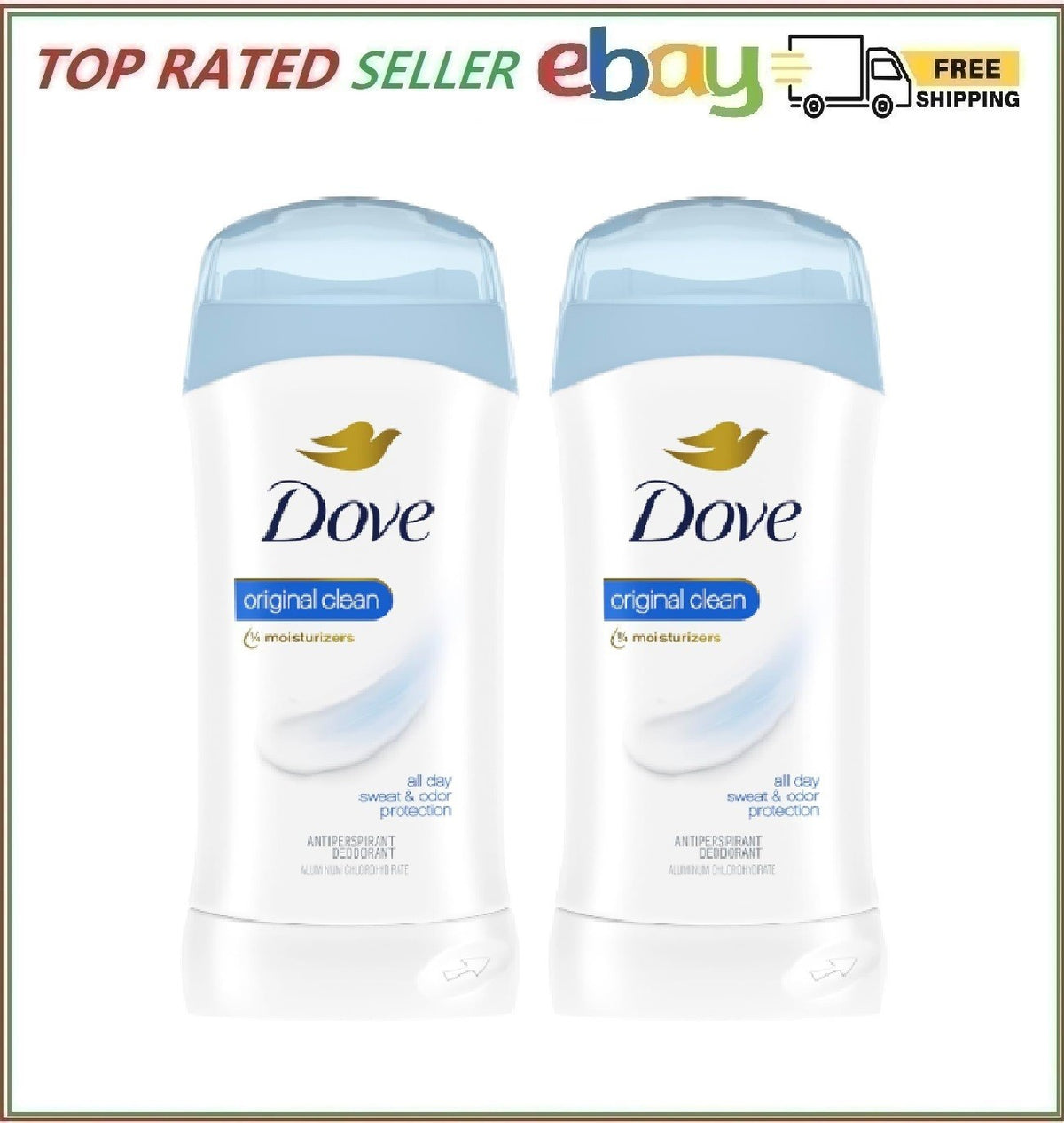 Dove Invisible Solid Antiperspirant Deodorant Stick for Women - 2.6 oz Pack of 2