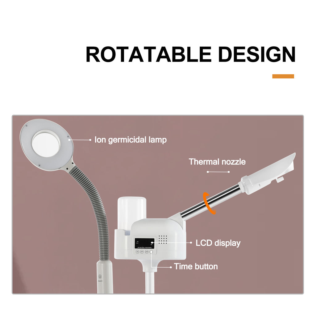 Facial Steamer with 5X Magnifying Lamp Ozone Spa Skin Care Machine