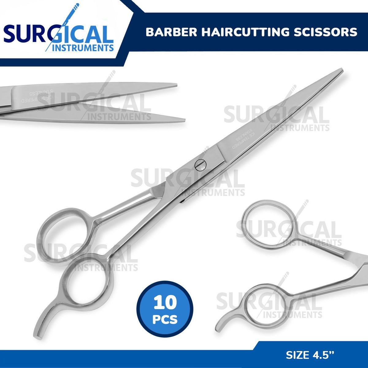 Hair Cutting Scissors Barber Shears 4.5 inch ICE Tempered German Grade - Pack of 10