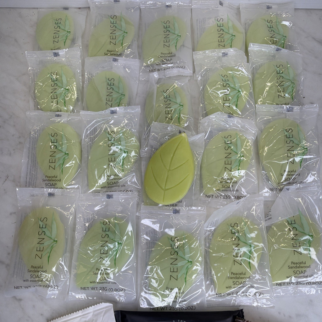 24 Pcs Travel Size Sandalwood Soaps - Peaceful Hotel & Spa Set