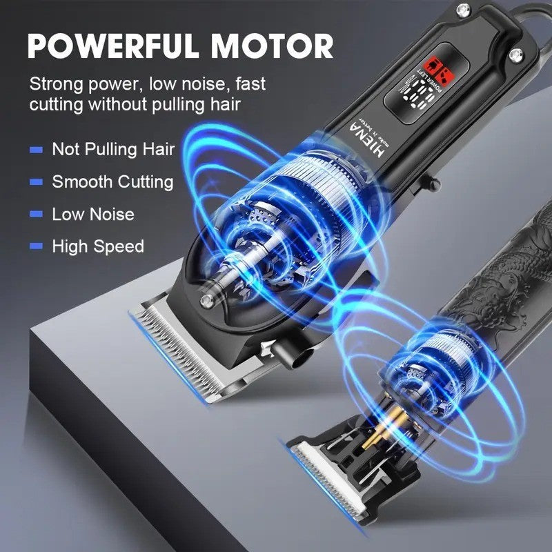 Electric Hair Clippers & Beard Trimmer Set for Men Cordless Grooming
