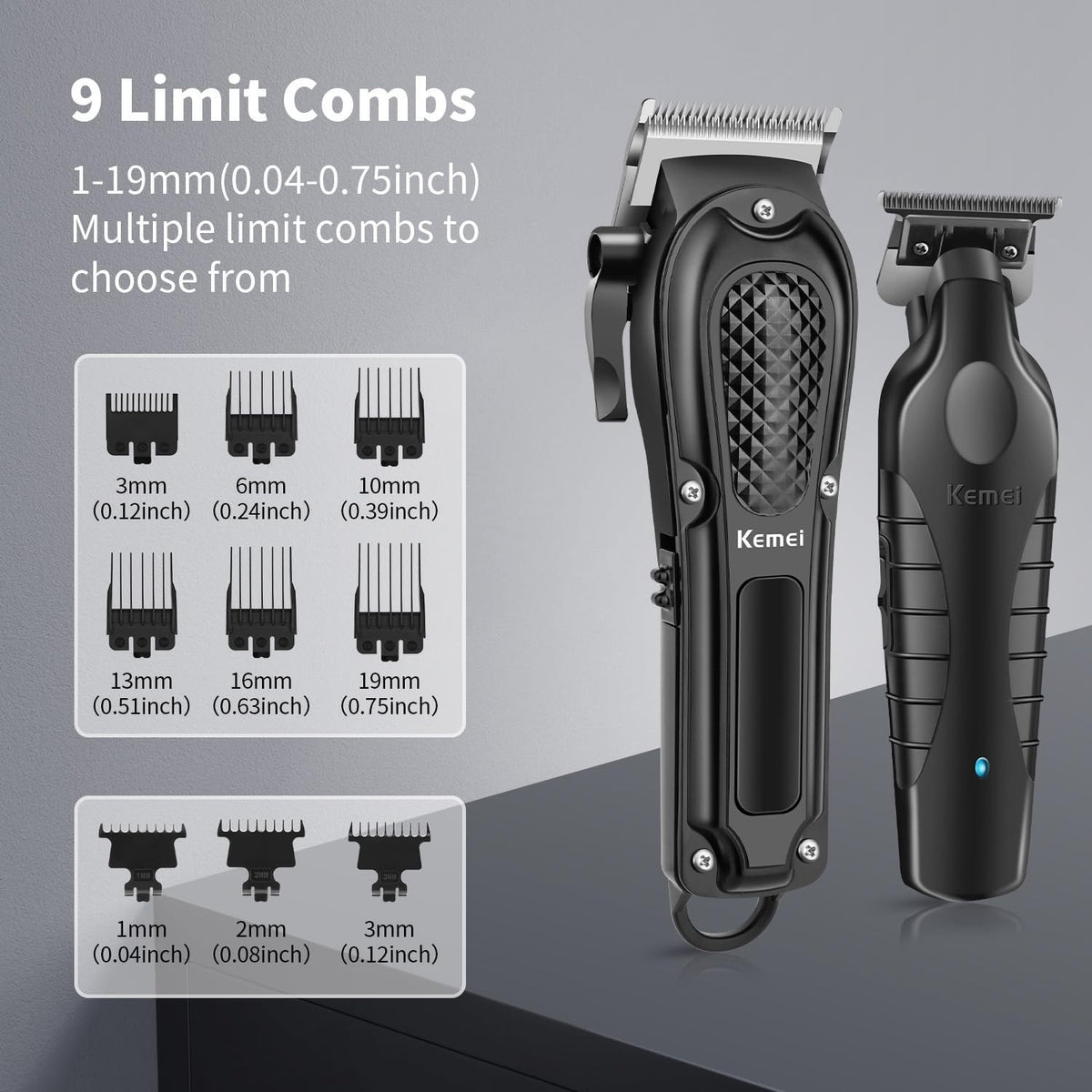 Cordless Rechargeable Hair Clippers Set for Men - Professional Barber Grooming Kit