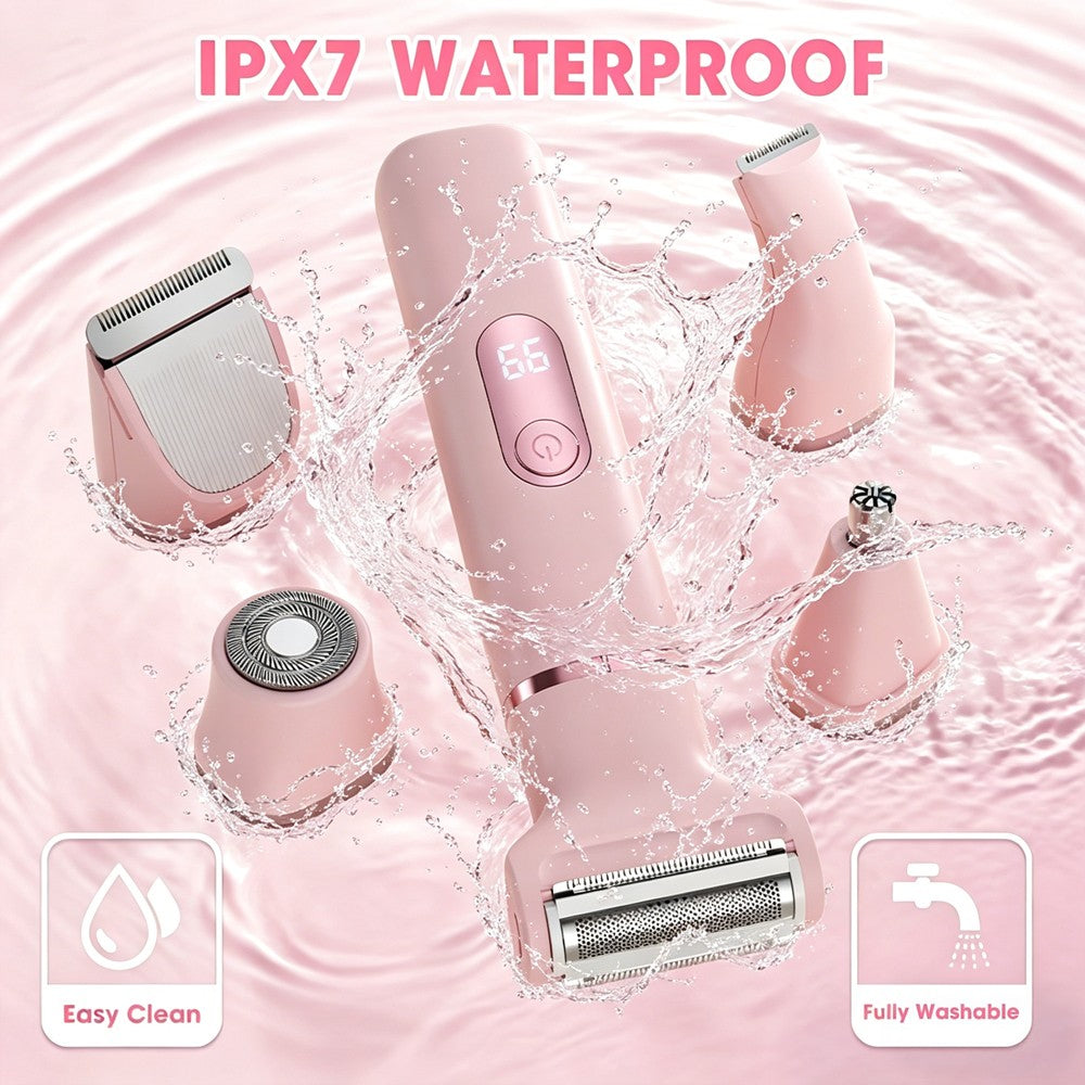 5-in-1 Women’s Electric Bikini Trimmer & Body Groomer Waterproof Hair Removal Tool