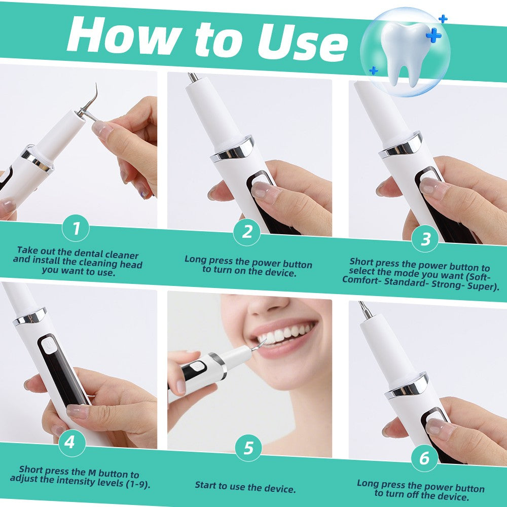 Rechargeable Ultrasonic Dental Scaler for Teeth Plaque Tartar Removal with 5 Modes