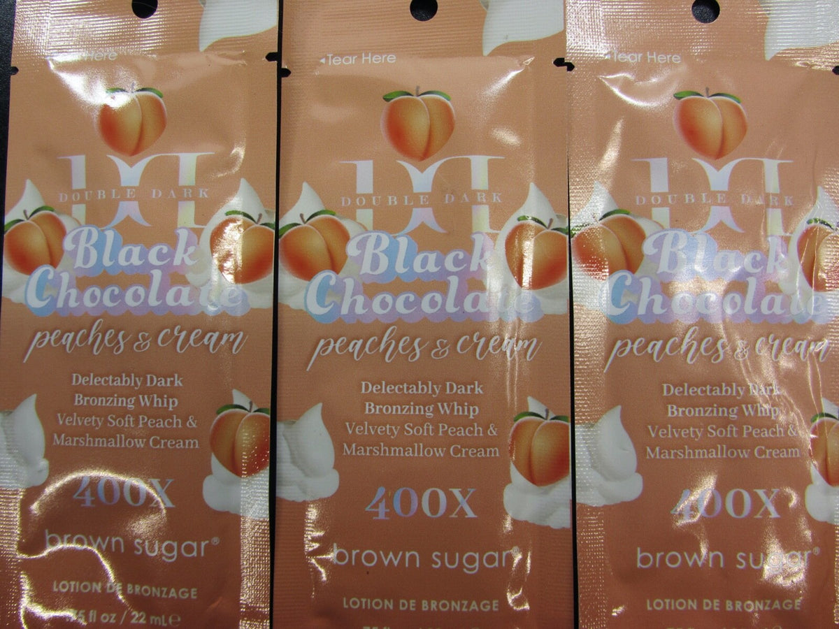 Double Dark Chocolate Peach Tanning Lotion - 400X Bronzer for All Skin Types