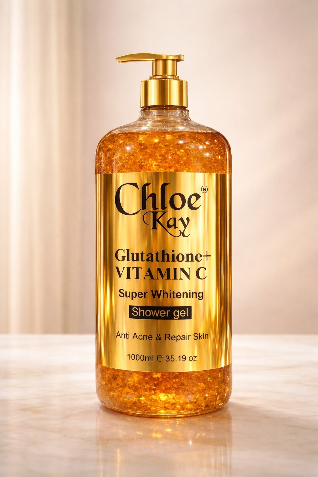 Luxury Glutathione Vitamin C Shower Gel for Brightening & Hydration