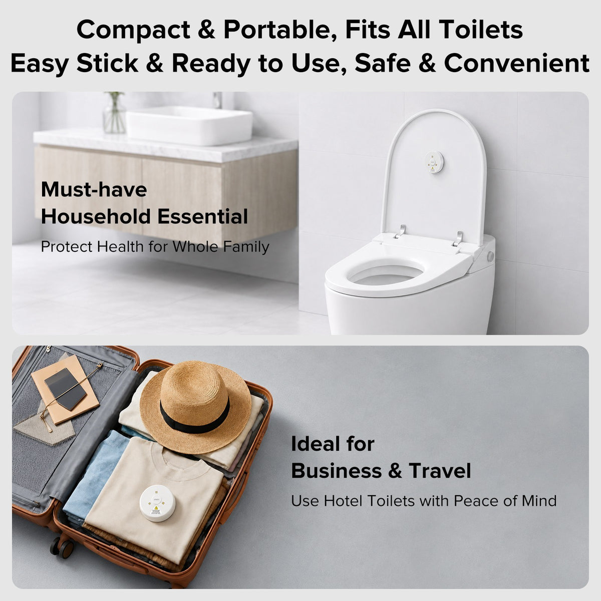 Waterproof UVC Toilet Disinfection Lamp with Sensor - Sterilizer Light for Bathroom