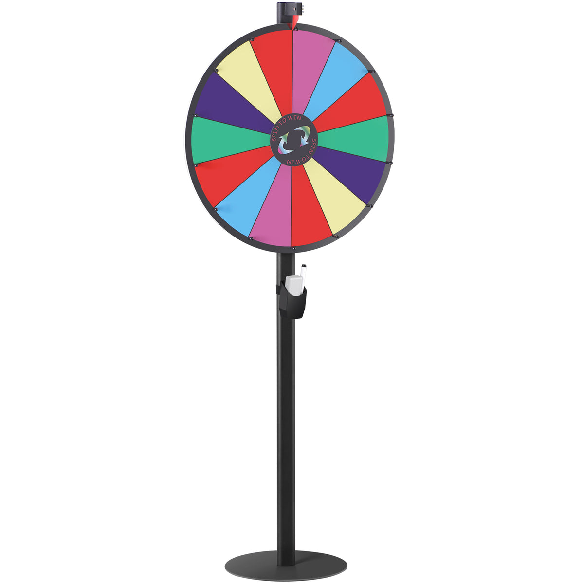 24-Inch Prize Wheel with 14 Customizable Slots & Dry Erase Markers - Floor Stand Spinning Game