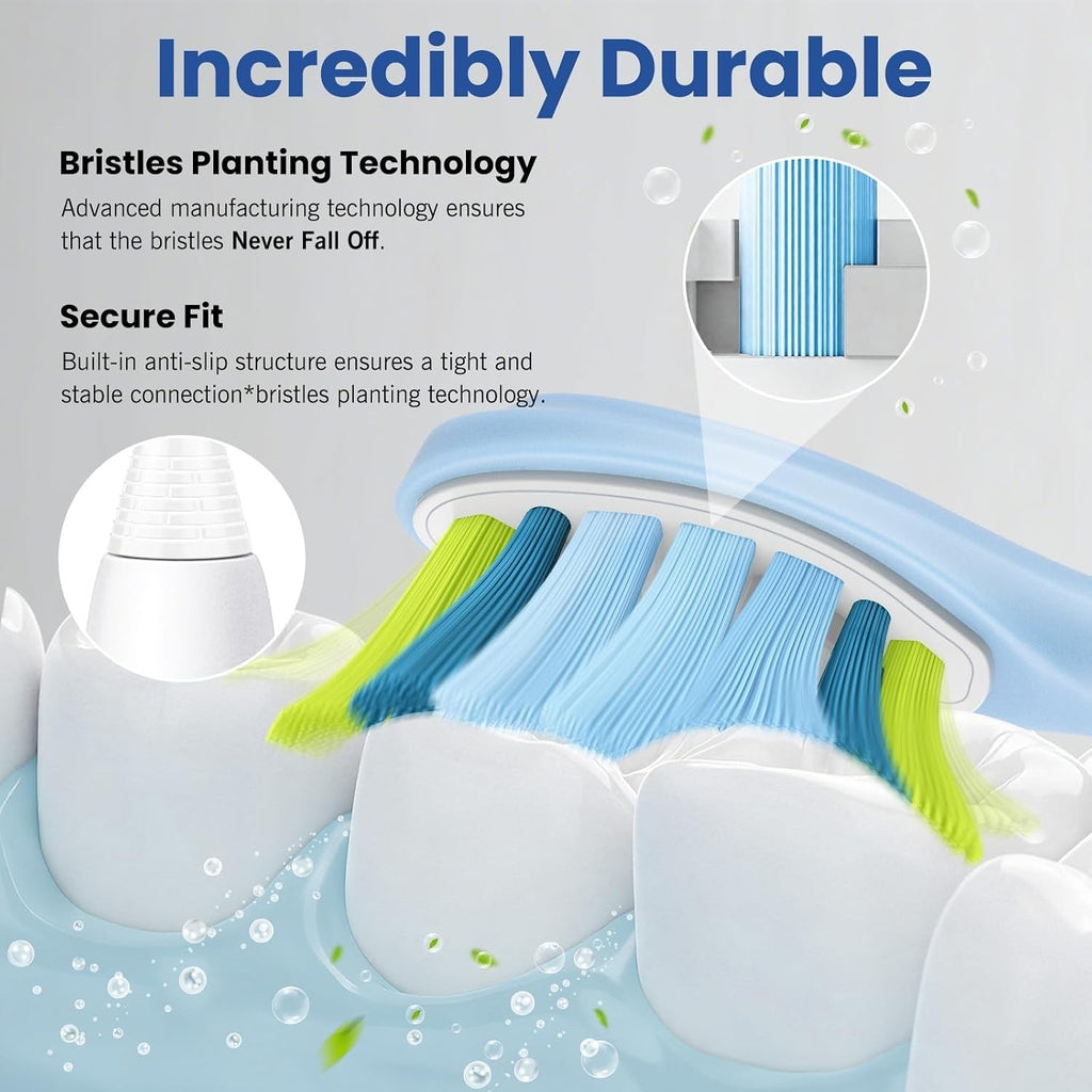 16 Pack Replacement Toothbrush Heads for Philips Sonicare - Soft Bristles & Indicator