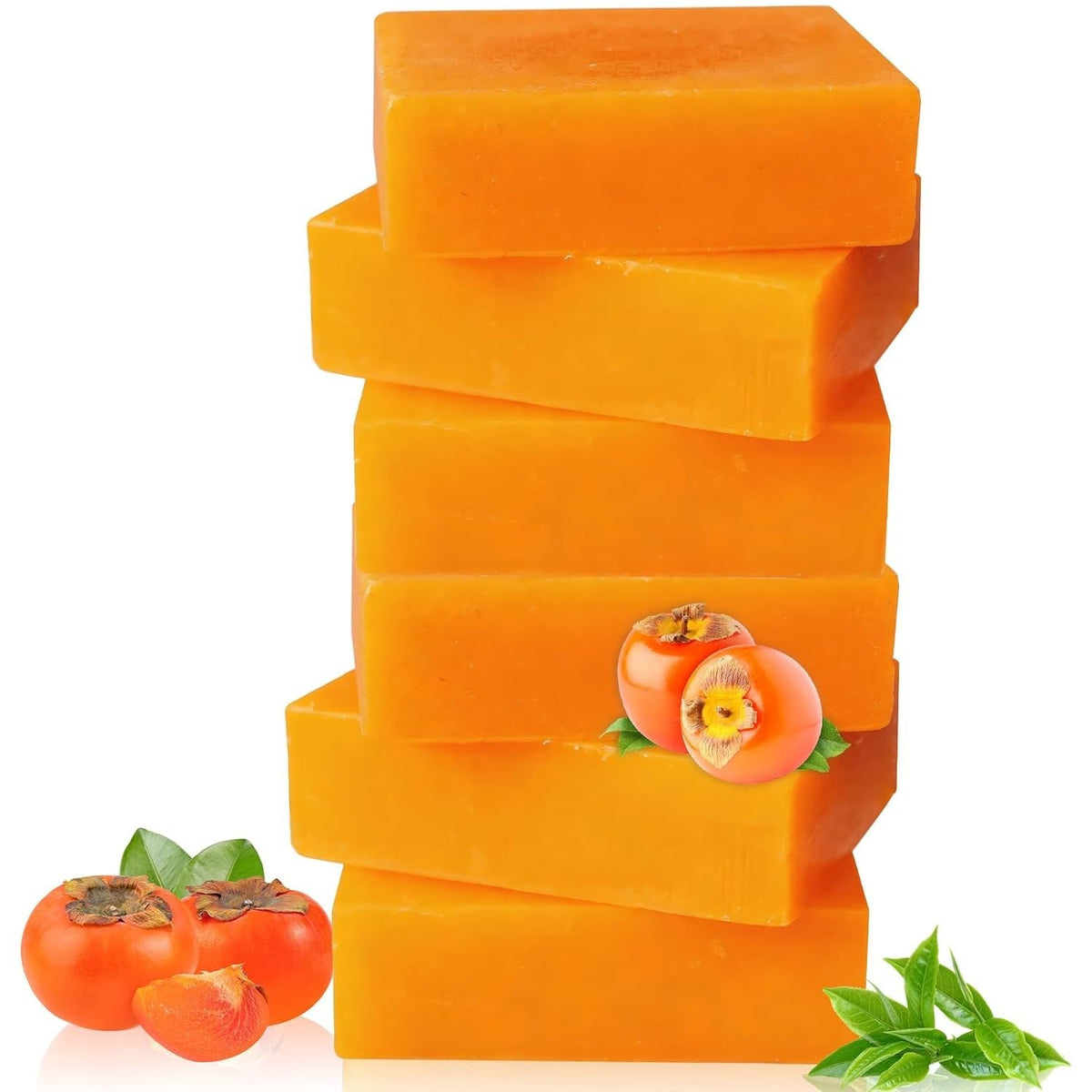 Japanese Persimmon Soap Bars - Natural Odor Control & Cleansing (6 Pack)