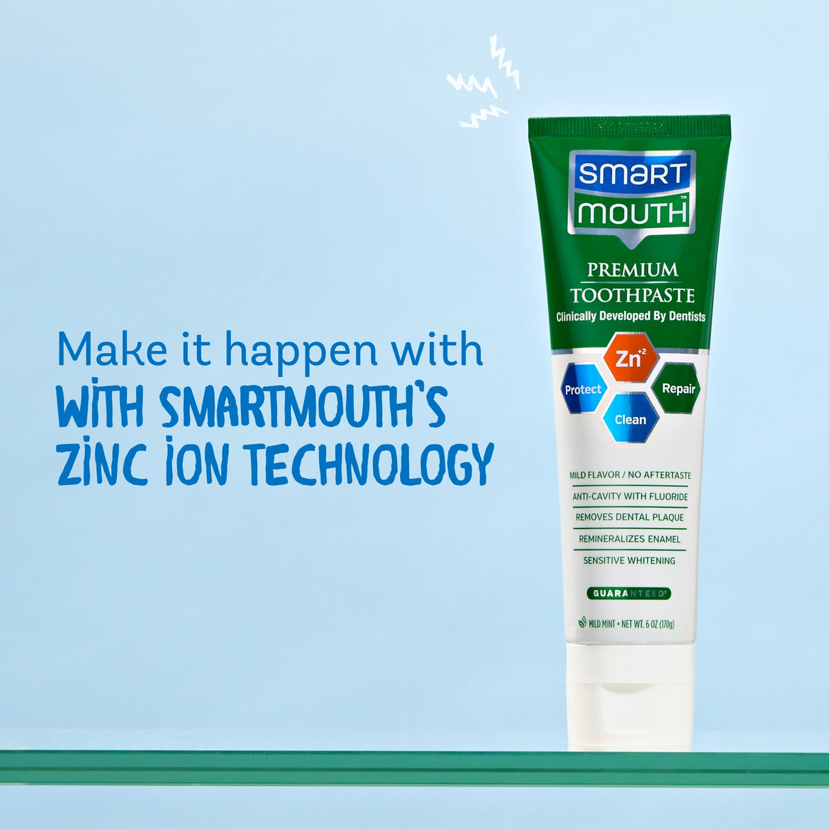 Premium Zinc Ion Whitening Toothpaste - Mild Mint, 6 oz, 5 Pack