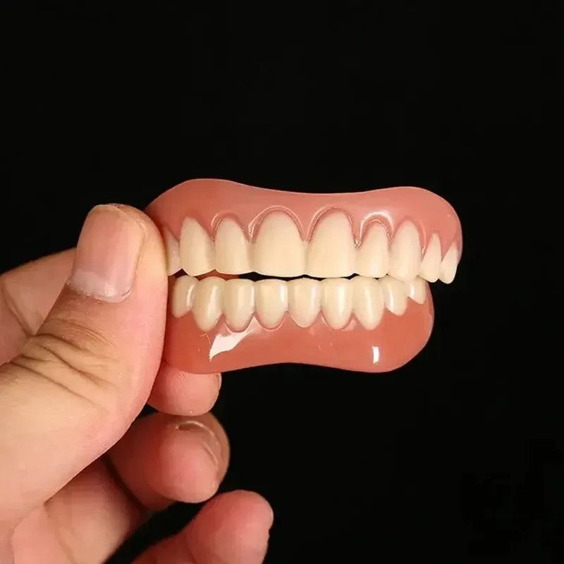 Upper and Lower Snap-On Dental Veneers Set - False Teeth Cover