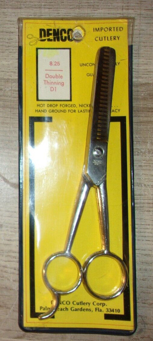 Vintage Double Thinning Shears - Denco Imported Cutlery Italy