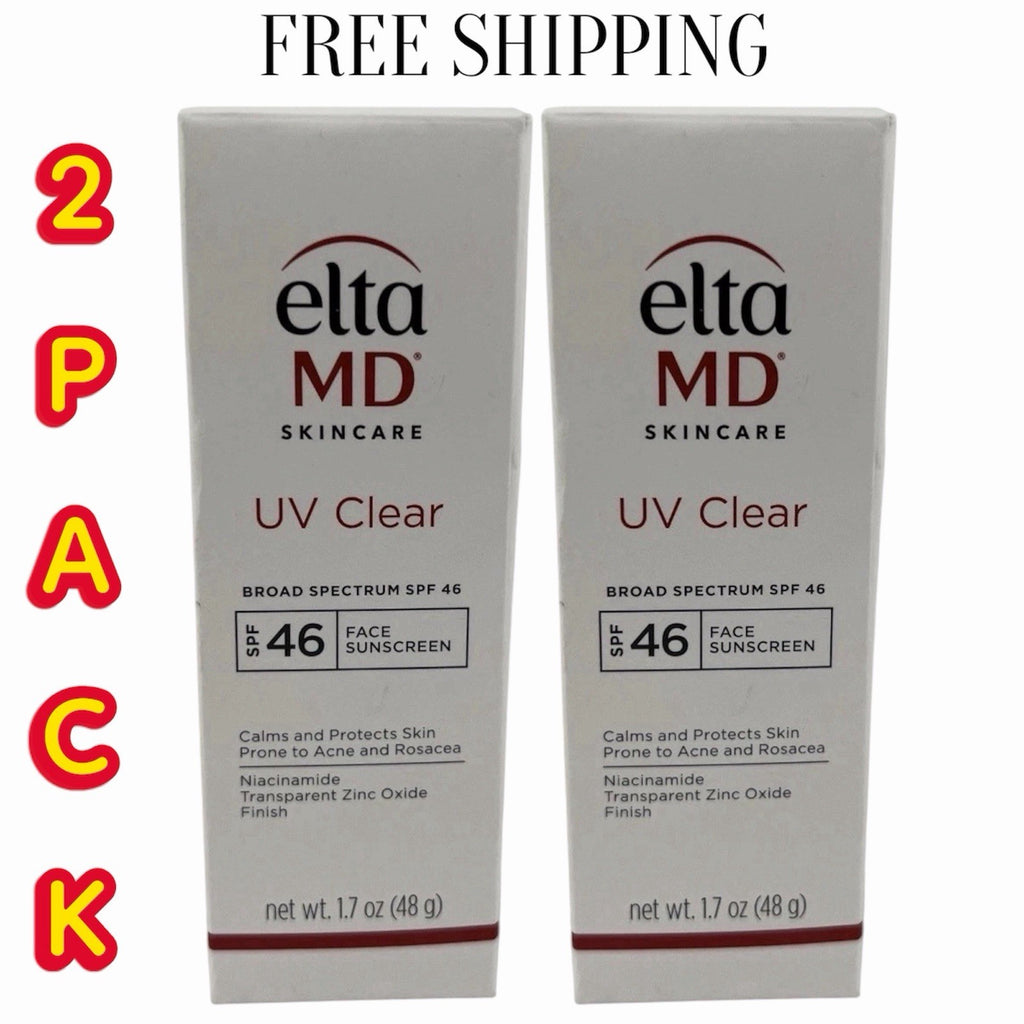 Broad-Spectrum Facial Sunscreen SPF 46, 1.7oz, 2 Pack – UV Protection for Sensitive Skin