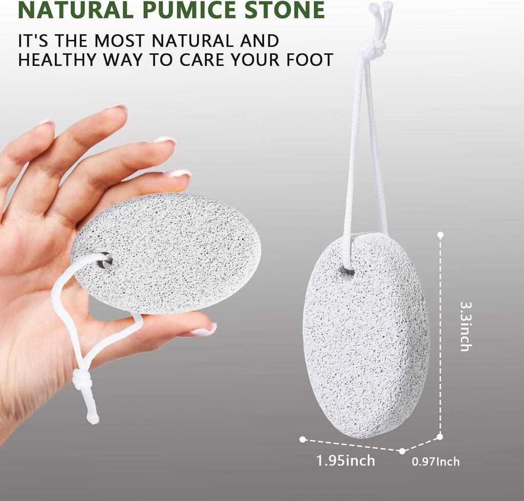 Natural Pumice Stone Foot Scrubber for Callus Removal - 1 or 2-Pack