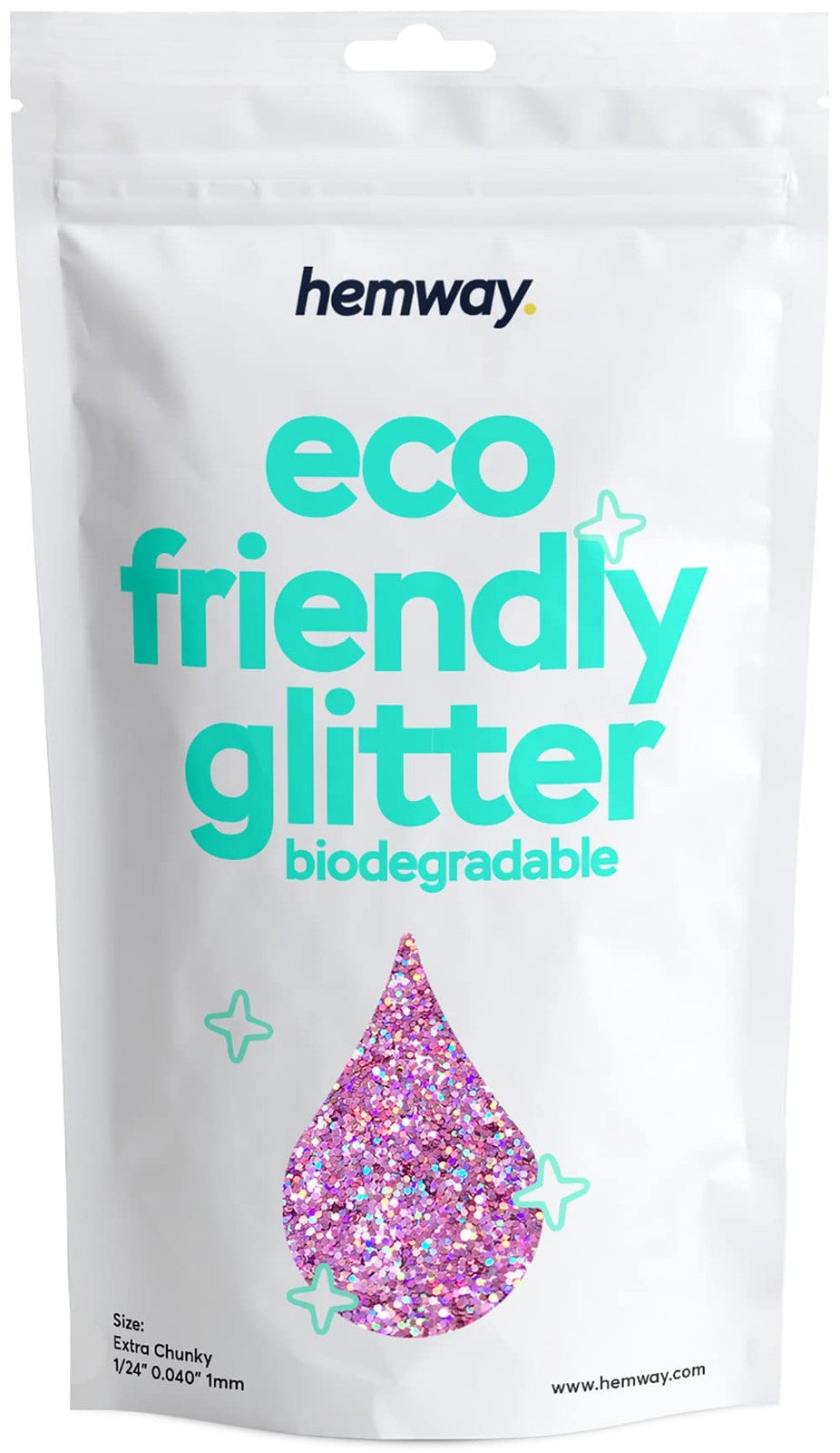Biodegradable Pink Holographic Chunky Glitter - Eco-Friendly Craft Supplies 3.5oz